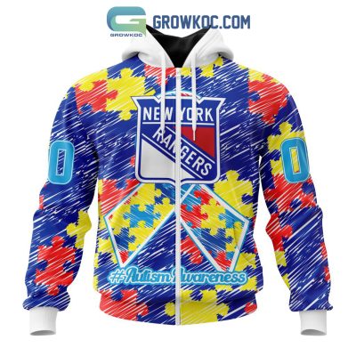 NHL New York Rangers Puzzle Autism Awareness Personalized Hoodie T Shirt