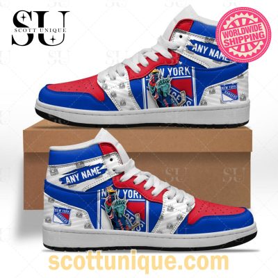 NHL New York Rangers Special Team Mascot Air Jordan 1 High Top Sneakers -Soulcals.com