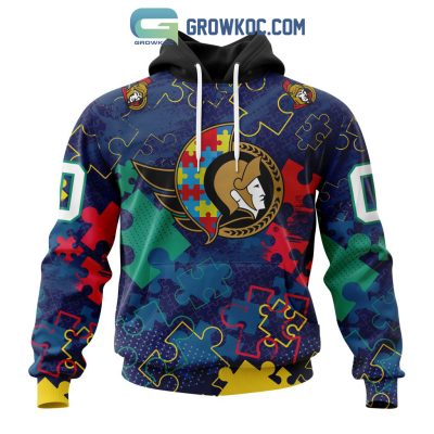 NHL Ottawa Senators Puzzle Fearless Against Autism Awareness Hoodie T Shirt