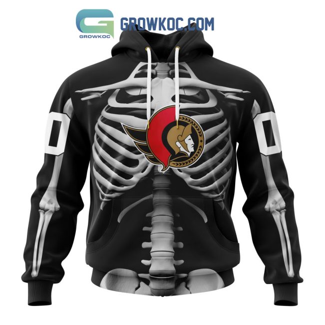 NHL Ottawa Senators Special Skeleton Costume For Halloween Hoodie T Shirt