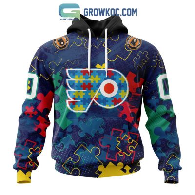 NHL Philadelphia Flyers Puzzle Fearless Against Autism Awareness Hoodie T Shirt