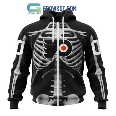 NHL Philadelphia Flyers Special Skeleton Costume For Halloween Hoodie T Shirt