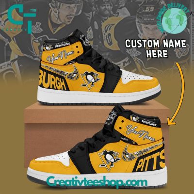NHL Pittsburgh Penguins Air Jordan 1 Sneaker - soulcals.com