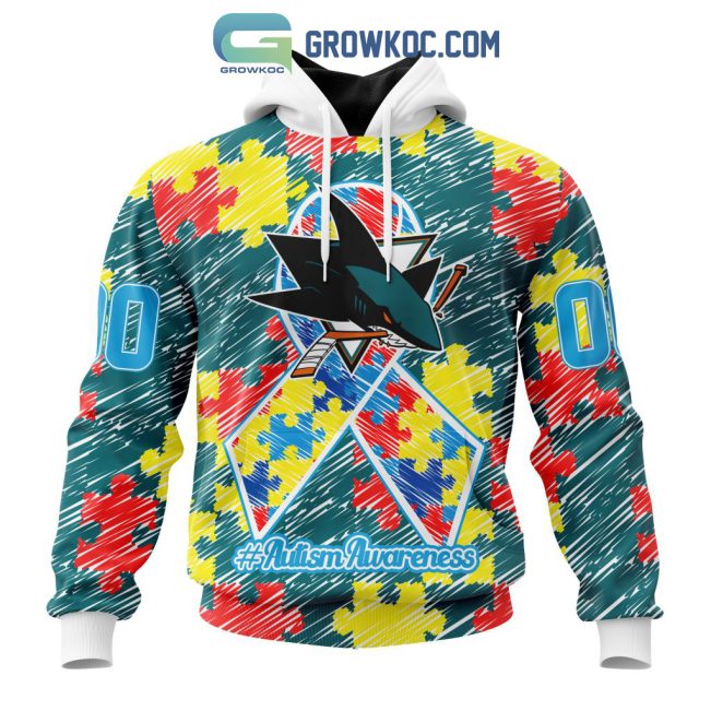 NHL San Jose Sharks Puzzle Autism Awareness Personalized Hoodie T Shirt