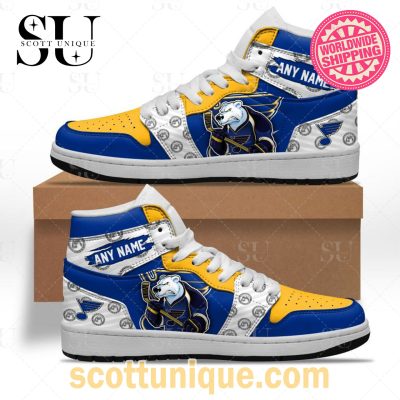 NHL St. Louis Blues Special Team Mascot Air Jordan 1 High Top Sneakers -Soulcals.com