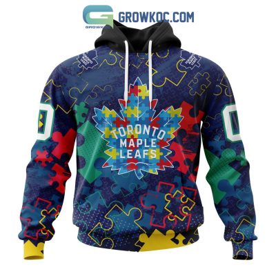 NHL Toronto Maple Leafs Puzzle Fearless Against Autism Awareness Hoodie T Shirt