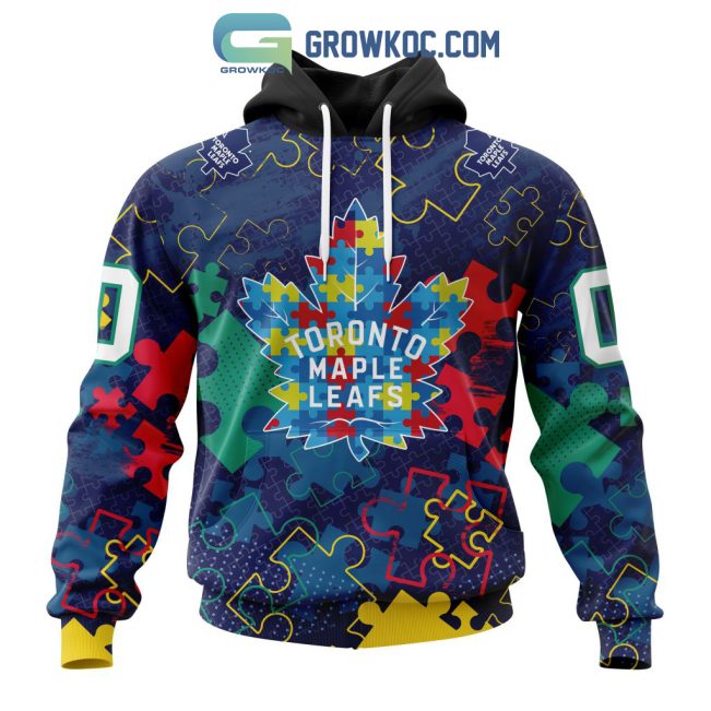 NHL Toronto Maple Leafs Puzzle Fearless Against Autism Awareness Hoodie T Shirt