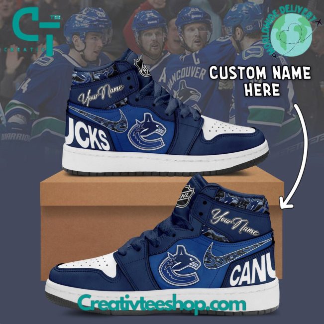 NHL Vancouver Canucks Air Jordan 1 Sneaker - soulcals.com