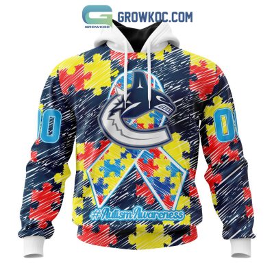 NHL Vancouver Canucks Puzzle Autism Awareness Personalized Hoodie T Shirt