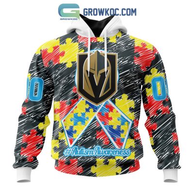 NHL Vegas Golden Knights Puzzle Autism Awareness Personalized Hoodie T Shirt