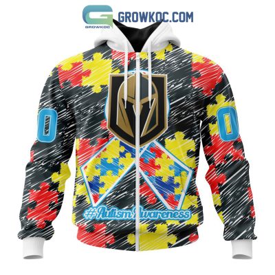 NHL Vegas Golden Knights Puzzle Autism Awareness Personalized Hoodie T Shirt