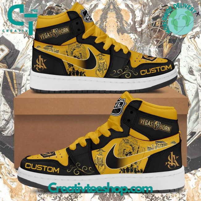 NHL Vegas Golden Knights Vegas Born Custom Name Air Jordan 1 - soulcals.com
