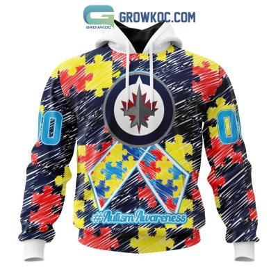 NHL Winnipeg Jets Puzzle Autism Awareness Personalized Hoodie T Shirt