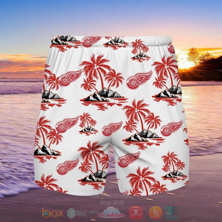 Nhl Detroit Red Wings Palm Tree Hawaiian Shirt, Shorts - Hot Sale 2025