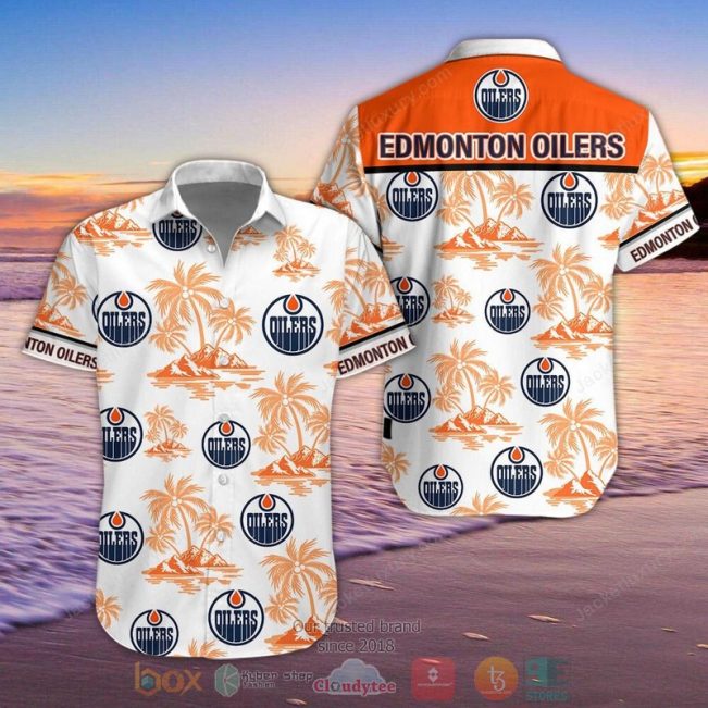 Nhl Edmonton Oilers Palm Tree Hawaiian Shirt, Shorts - Hot Sale 2025