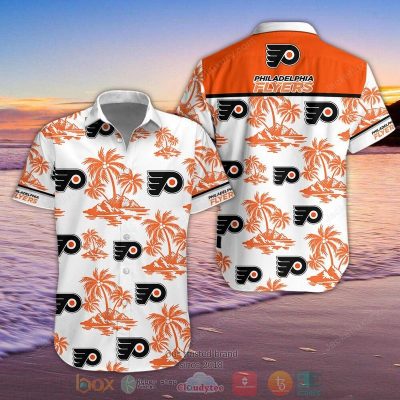 Nhl Philadelphia Flyers Palm Tree Hawaiian Shirt, Shorts - Hot Sale 2025