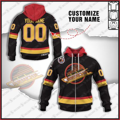 Personalize name and number hoodie 1992-93 Gino Odjick Vancouver Canucks Game Worn Jersey