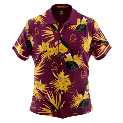 NRL Brisbane Broncos Custom Name Number Hawaiian Shirt V2