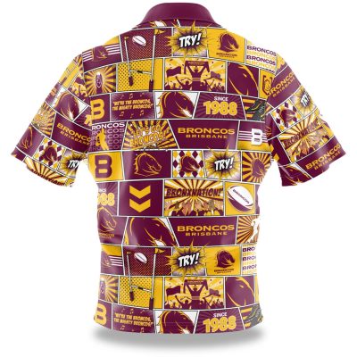 NRL Brisbane Broncos Fanatic Button-Up Hawaiian Shirt