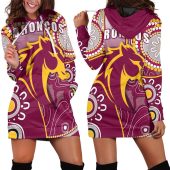 NRL Brisbane Broncos Indigenous Unique Women Hoodie Dress