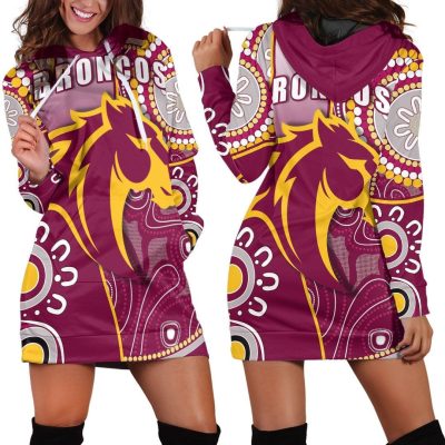 NRL Brisbane Broncos Indigenous Unique Women Hoodie Dress