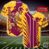 Nrl Brisbane Broncos Mascot Custom Name Number Baseball Jersey 3938.jpg - demo10