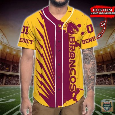 NRL Brisbane Broncos Mascot Custom Name Number Baseball Jersey