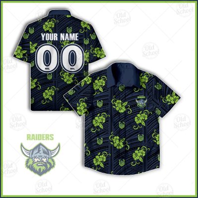 NRL Canberra Raiders Custom Name Number Tribal Hawaiian Shirt