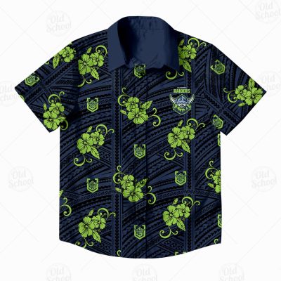 NRL Canberra Raiders Custom Name Number Tribal Hawaiian Shirt