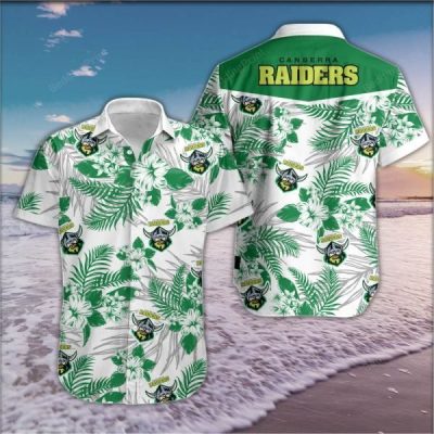 NRL Canberra Raiders Hibiscus Flowers Hawaiian Shirt
