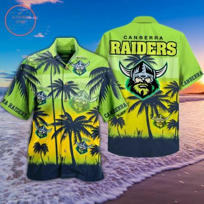 NRL Canberra Raiders Palm Trees Hawaiian Shirt