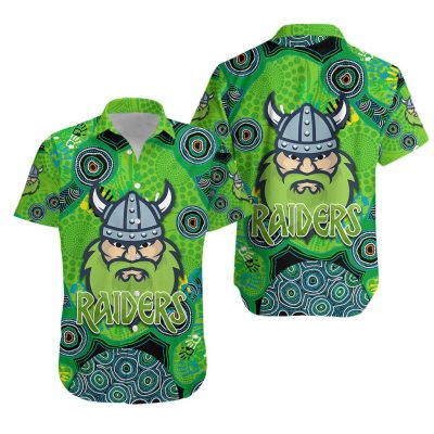 NRL Canberra Raiders Viking Indigenous Hawaiian Shirt
