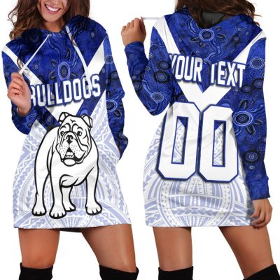 NRL Canterbury-Bankstown Bulldogs Aboriginal Tattoo Custom Name Number Women Hoodie Dress