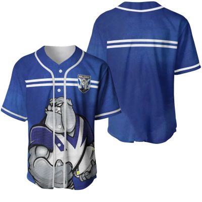 NRL Canterbury-Bankstown Bulldogs Blue Baseball Jersey NRL Canterbury-Bankstown Bulldogs Blue Baseball Jersey