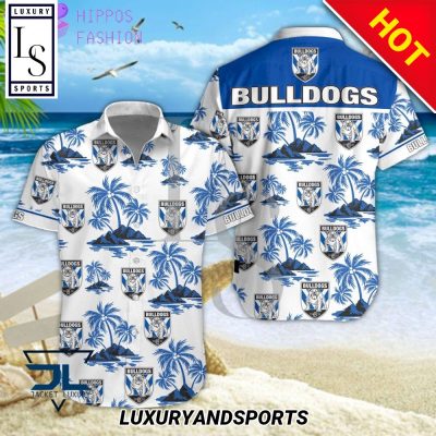 NRL Canterbury-Bankstown Bulldogs Coconut Tree Islands Hawaiian Shirt