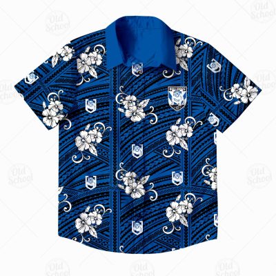 NRL Canterbury-Bankstown Bulldogs Custom Name Number Tribal Hawaiian Shirt