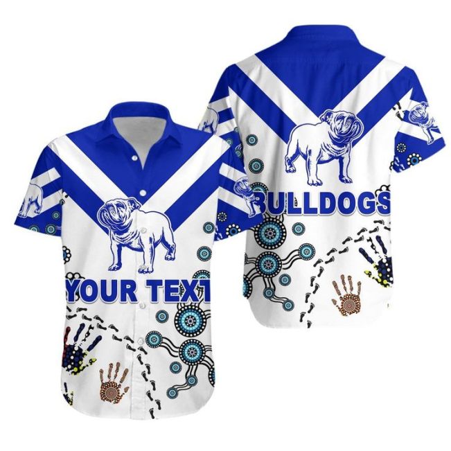 NRL Canterbury-Bankstown Bulldogs Custom Text Indigenous Hawaiian Shirt