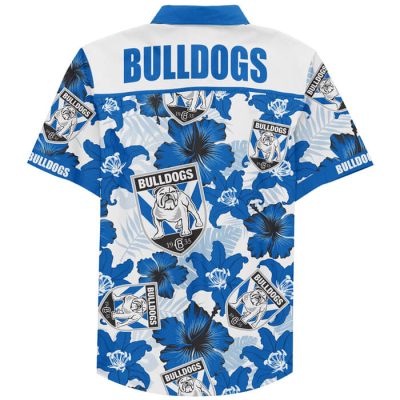 NRL Canterbury-Bankstown Bulldogs Floral Custom Text Hawaiian Shirt