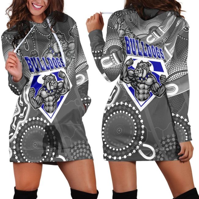 NRL Canterbury-Bankstown Bulldogs Superman Rugby Women Hoodie Dress