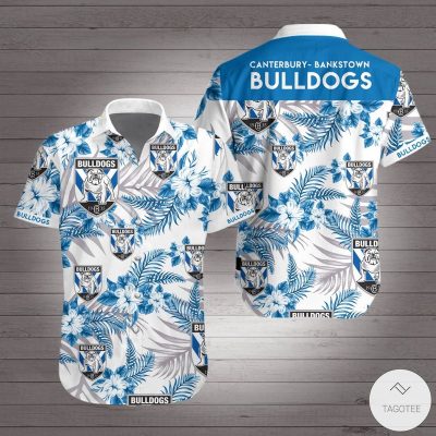NRL Canterbury-Bankstown Bulldogs Tropical Flowers Hawaiian Shirt