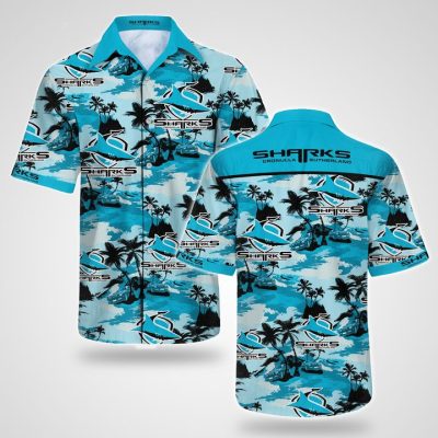 NRL Cronulla-Sutherland Sharks Beach Hawaiian Shirt