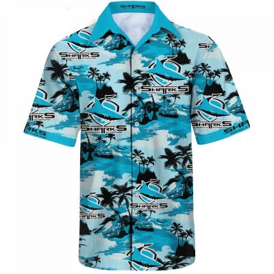 NRL Cronulla-Sutherland Sharks Beach Hawaiian Shirt