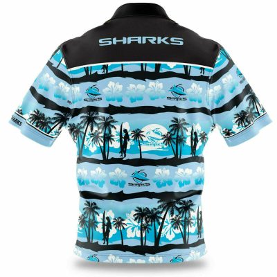 NRL Cronulla-Sutherland Sharks Beach Surfboard Hawaiian Shirt