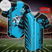 NRL Cronulla-Sutherland Sharks Blue Black Custom Name Number Baseball Jersey