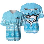 NRL Cronulla-Sutherland Sharks Christmas Baseball Jersey