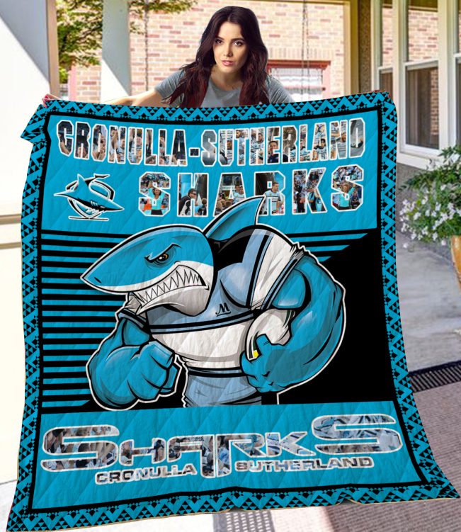 NRL Cronulla-Sutherland Sharks Quilt Blanket V2