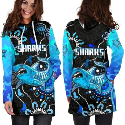 NRL Cronulla-Sutherland Sharks Unique Indigenous Women Hoodie Dress