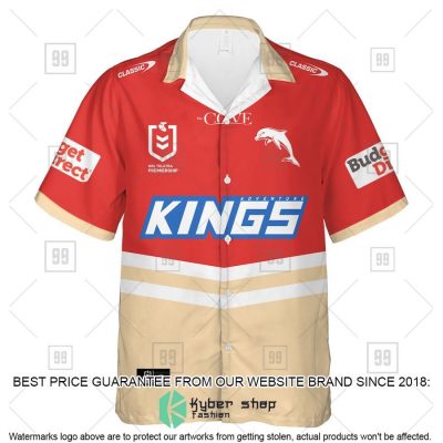 NRL Dolphins Custom Name Number 2023 Home Jersey Hawaiian Shirt