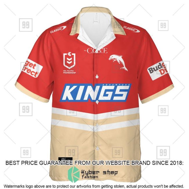 NRL Dolphins Custom Name Number 2023 Home Jersey Hawaiian Shirt