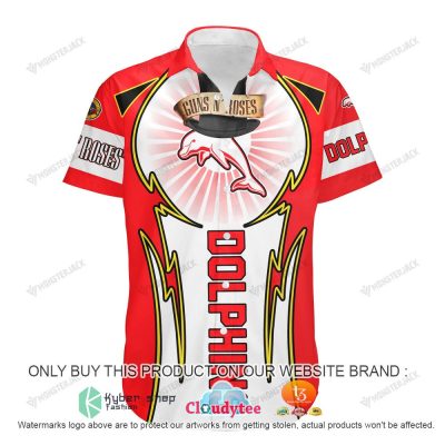 NRL Dolphins Custom Name Number Guns N' Roses Hawaiian Shirt